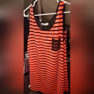 Neon orange see through tank top